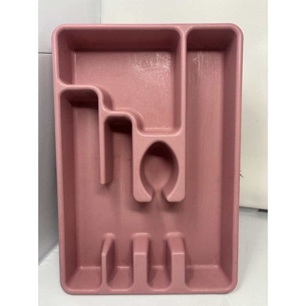 Vintage Rubbermaid Silverware Tray‎ Flatware Utensil Holder Dusty Pink #2921